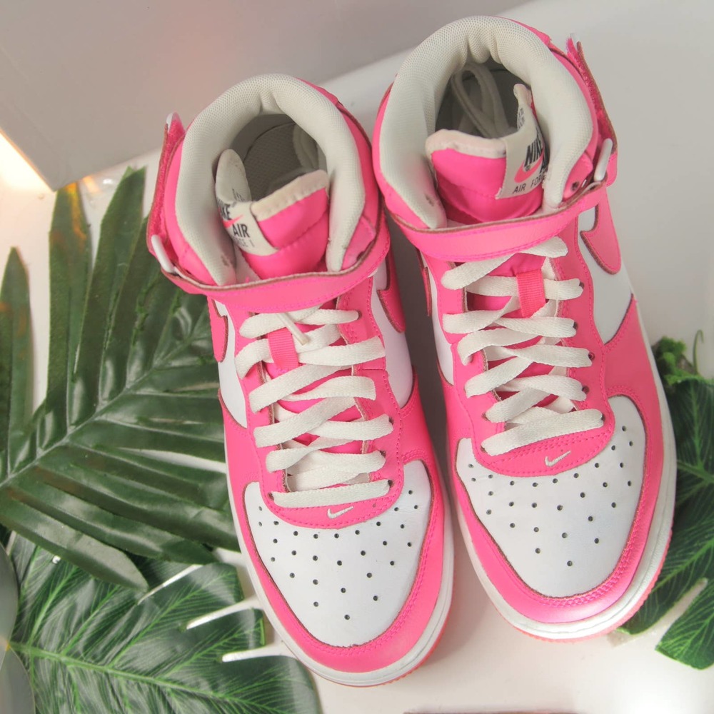 Nike Af1 Air Force 1 Mid Pink White Sneakers size 6youth/7.5womens/38EU 001536 - Picture 3 of 8